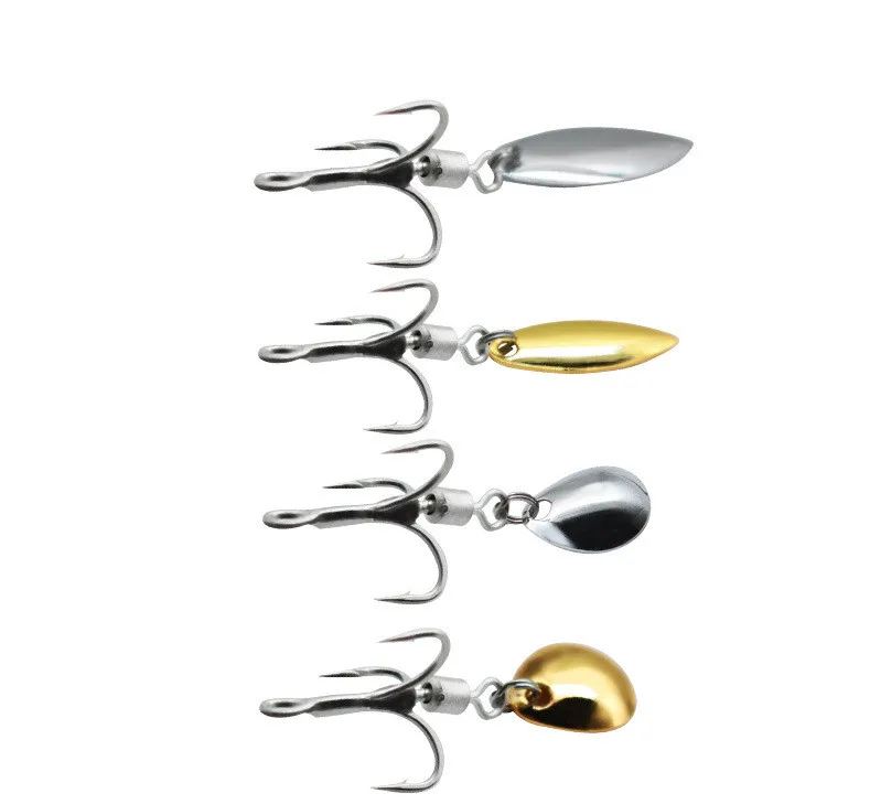 Accesorios de aparejos de pesca, señuelo de rotación de alta velocidad, cucharas ruidosas, cebo duro, anzuelo triple de calidad DIY, Spinn Texas Rig Ocean Spinner - imagen 5