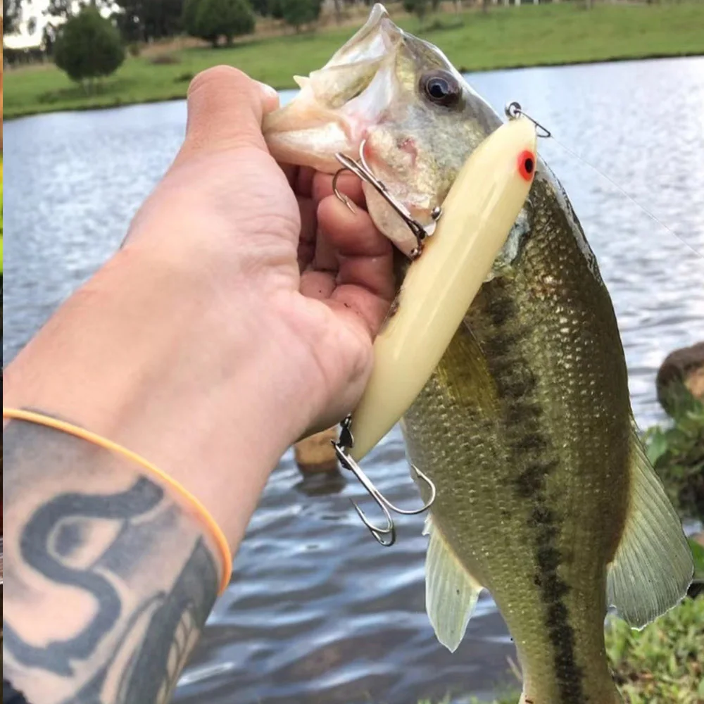 Señuelo tipo lápiz Topwater, 10cm, 12g, Señuelos de pesca de superficie, cebo Wobbler flotante de tiro largo, Heddon de agua dulce, señuelo súper Spook - imagen 5