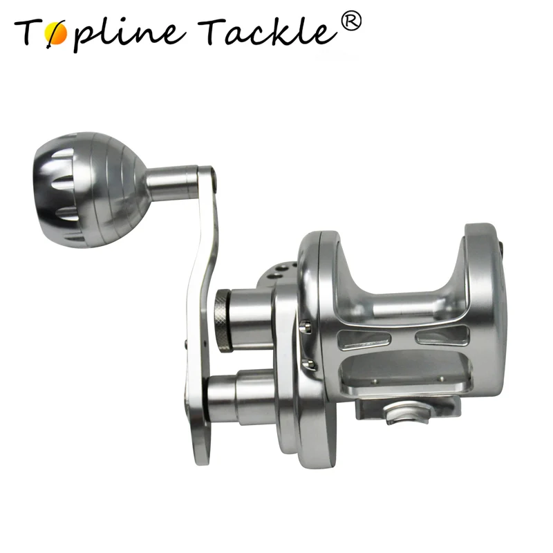 Carrete de Pesca Lenta 2000-5000 Azul Plateado Resistente a la Corrosión Diseño de Doble Manivela Relación de Engranajes 4.9:1 Carrete de Pesca de Agua Salada - imagen 5