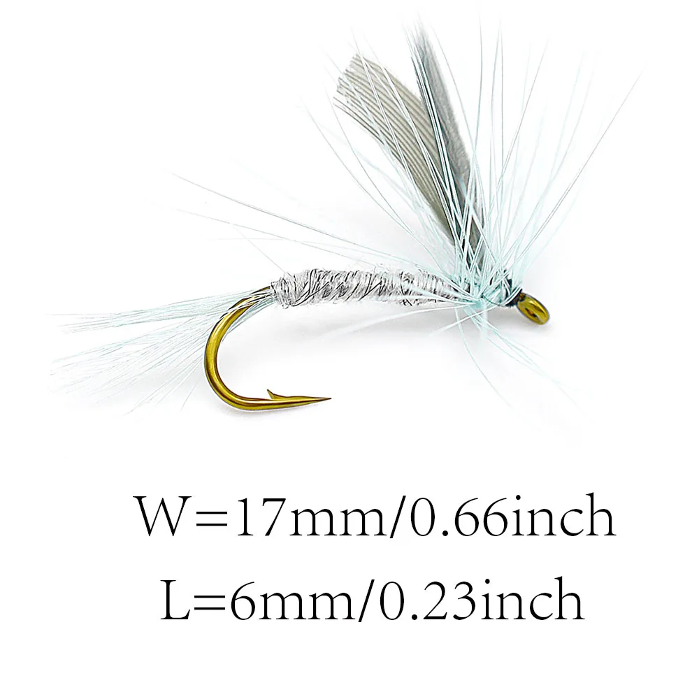 MNFT-SEÑUELOS DE pesca con mosca de trucha, cebos artificiales de Color gris, 10 piezas - imagen 3