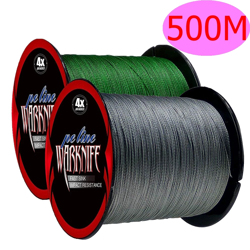 Warknife-línea de pesca trenzada de 500M, multifilamento japonés, 100% PE, 6lb a 100lb, 13 colores, pesca de carpa - imagen 2