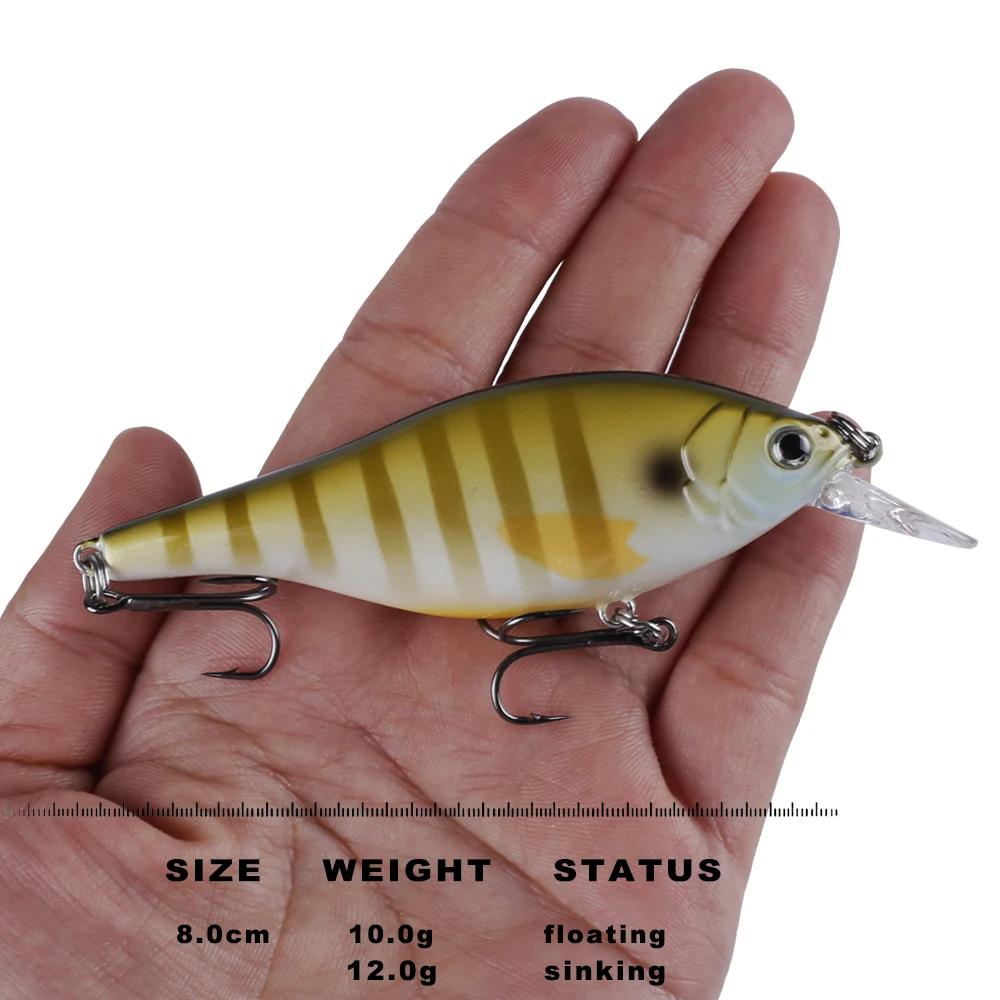 CCLTBA-SEÑUELOS DE pesca de sábalo duro de 8cm, flotador, hundimiento, cebo duro, pececillo, Wobble, Crankbait, Jerkbait, Señuelos de agua dulce para aparejos de pesca - imagen 2
