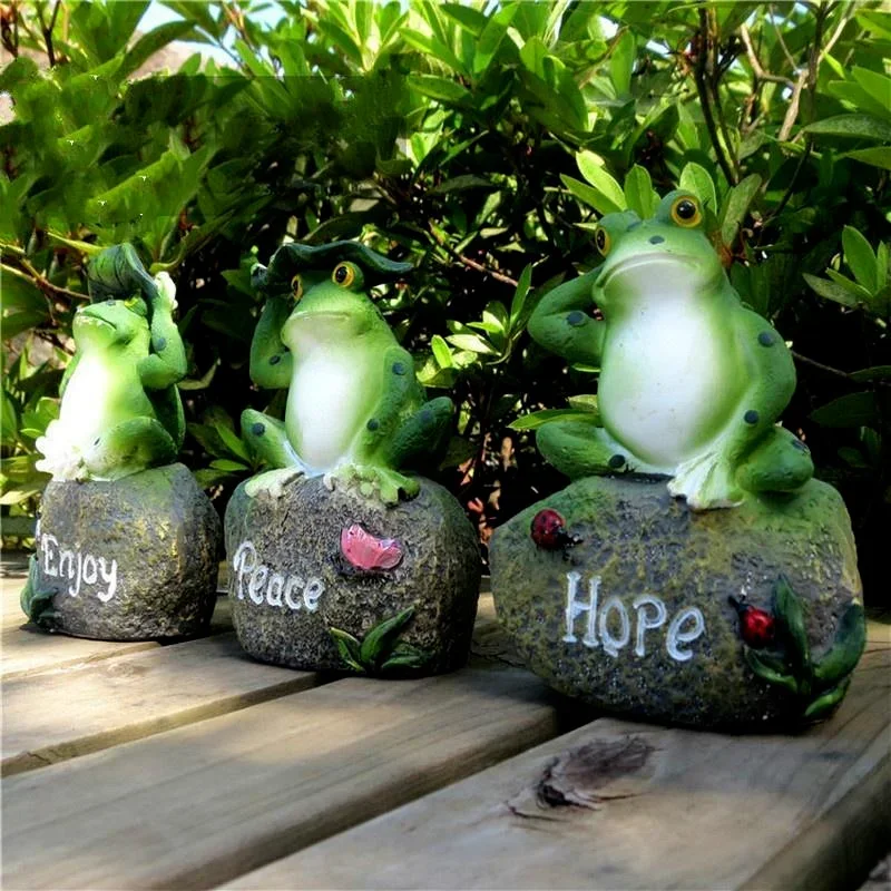 Adornos de resina de rana para jardín y decoración artesanal - imagen 3