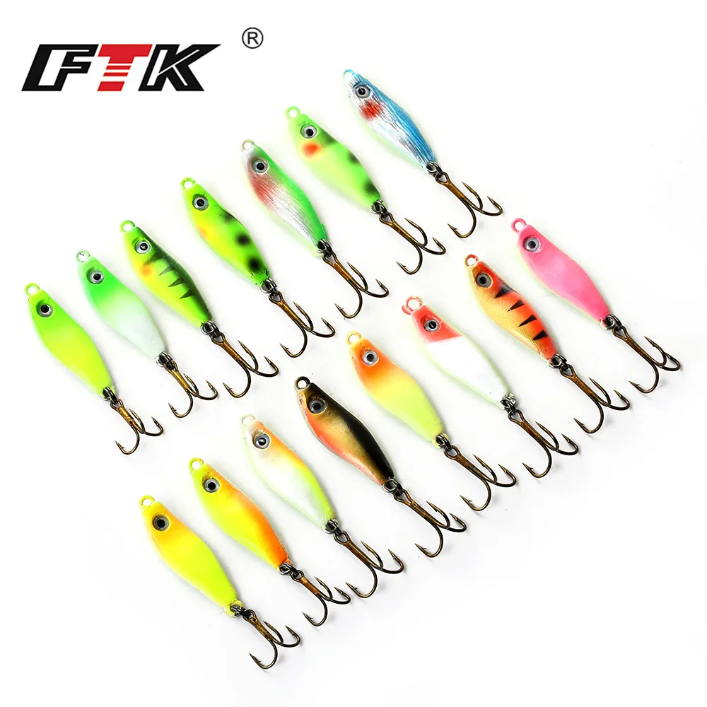 FTK-señuelo luminoso para pesca en hielo, cebo duro Artificial con anzuelos triples, ojo 3D, 4,5g/7,5g/9,5g, accesorios de invierno - imagen 4