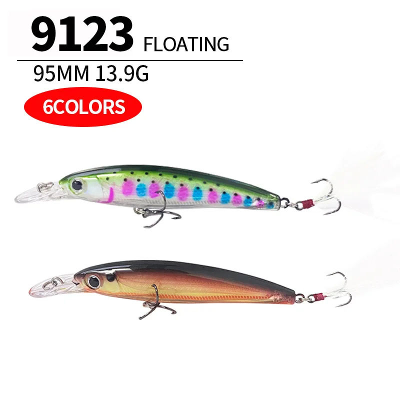 Señuelo de pesca Mino cebo 95mm/13,9g señuelo de simulación flotante cebo duro cebo falso minnow swimbait - imagen 3