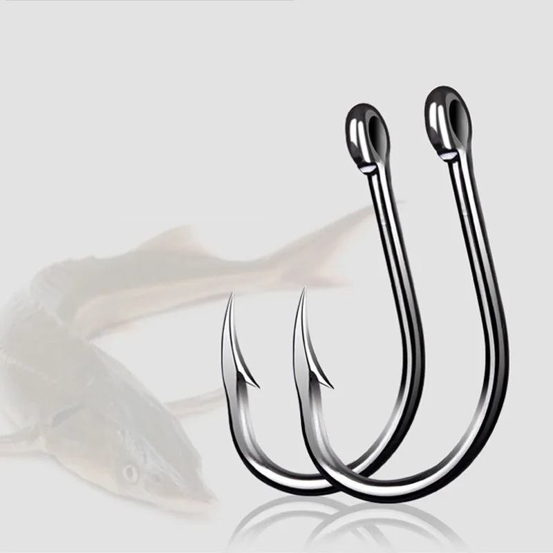 Fishing Hook High Carbon Steel Needle Point Thick Fishhook Barbed Flat Mouth Hooks Tackle Accessories