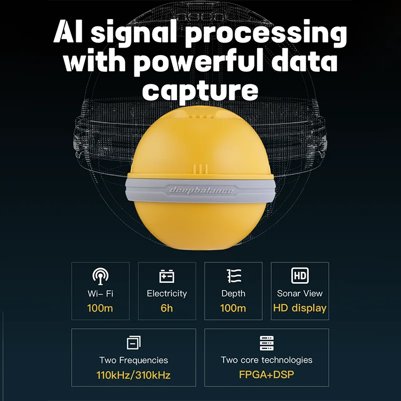 Buscador de peces WiFi Deepbalance, 100m de distancia, 100m de profundidad, Sonar inalámbrico, buscador de peces, adecuado para pesca iOS y Android - imagen 4