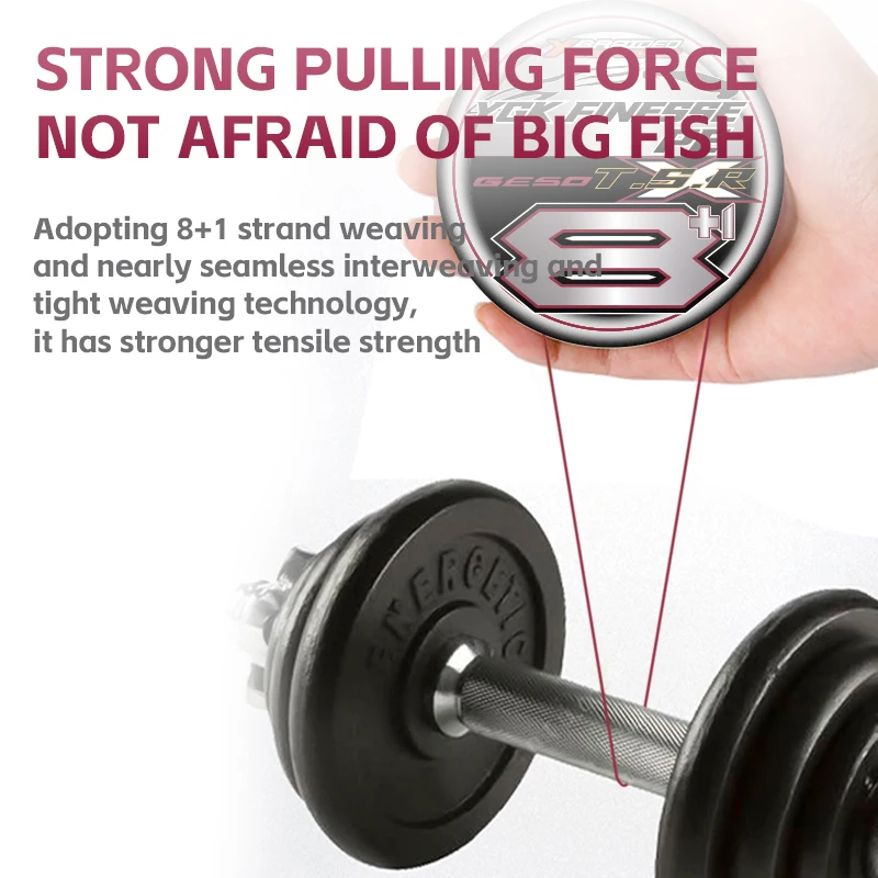 Línea de pesca trenzada YGKX 100/150/200M X8 + 1 línea de PE línea de pesca de mar multifilamento japonés súper fuerte línea de carpa línea de trucha - imagen 4