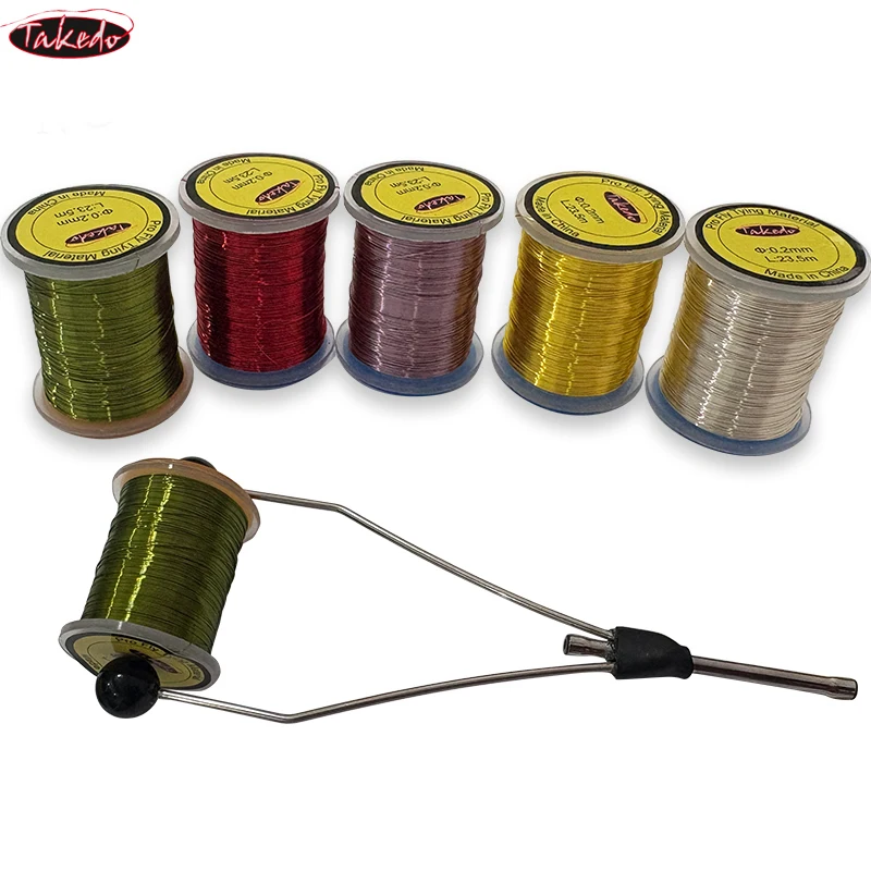 TAKEDO 0,2 MM 23,5 M Pro cebo de pesca con mosca Material de atado alambre de cobre moscas señuelo atado hilos línea de pesca con mosca - imagen 3