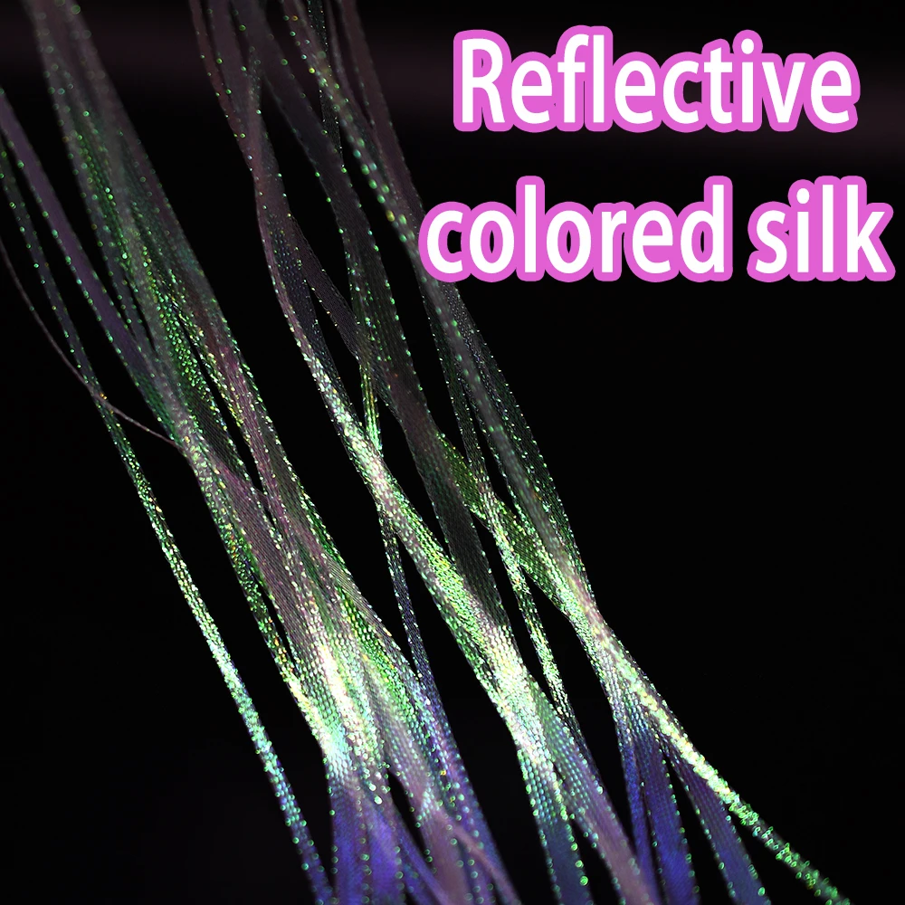 2M perla de hielo trenzada 3/5mm trenza de diamante plano encaje brillo espalda de camarones Material de atado de moscas trenzado nacarado - imagen 3