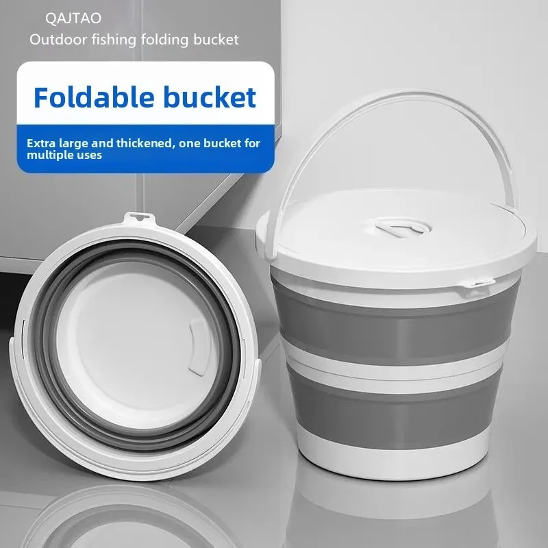 Cubo de pesca plegable gran capacidad con asa para exteriores - imagen 5