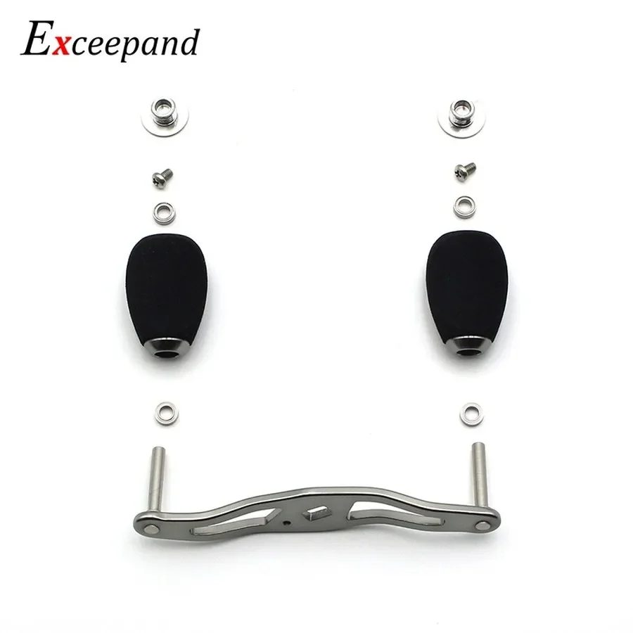 Exceepand-mango de carrete de pesca Baitcasting de perfil bajo para Abu Garcia Daiwa, perillas ovaladas EVA negras, accesorios de repuesto, 95mm - imagen 4