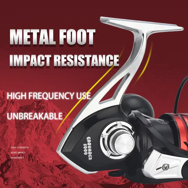 Mango y soporte de carrete poco profundo de Metal Lizard, relación de velocidad 5,2: 1 con carrete giratorio de 13 rodamientos con perilla redonda - imagen 3