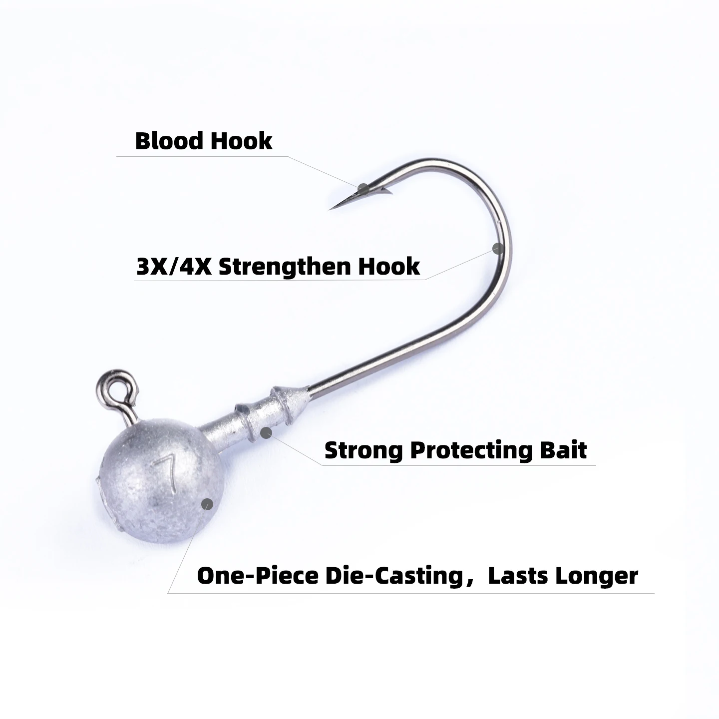 Nuevo 10 Uds 3X/4X fuerte anzuelo con cabeza de anzuelo de pesca fundido a presión anzuelo de sangre cabeza plantilla señuelo cebo duro anzuelo de gusano suave para pesca - imagen 2