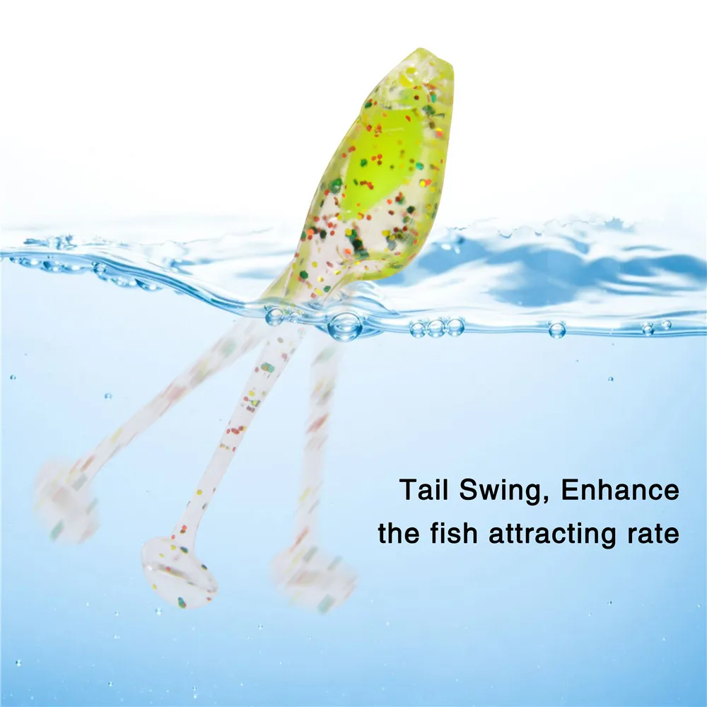 Señuelo de pesca con cola de paleta, 20 piezas, 5cm, 0,8g, cebo Artificial suave luminoso para anzuelos, trucha, lubina, tipo tipo de pez - imagen 5