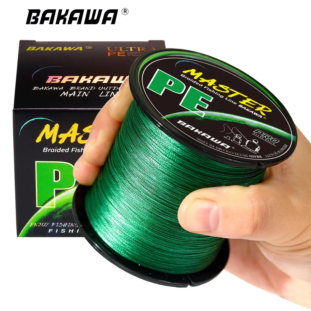 BAKAWA-línea de pesca trenzada de 4 hebras, hilo de 300/500/1000M, multifilamento resistente, herramienta de agua salada para mar de carpa - imagen 3