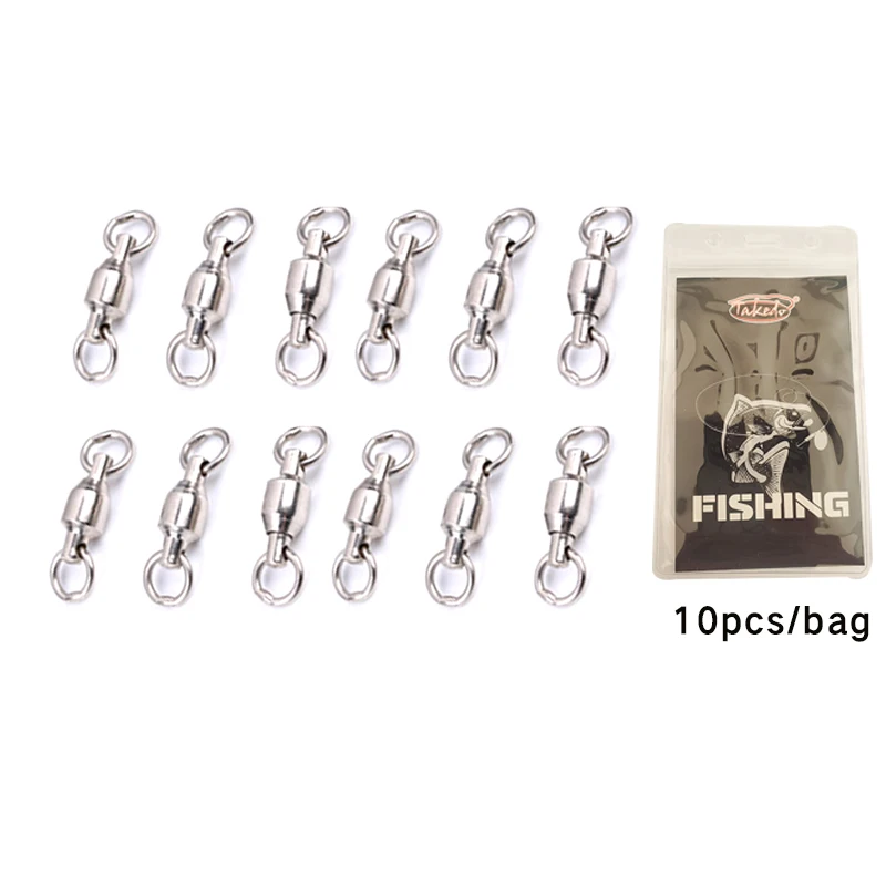 TAKEDO 10 unids/bolsa anillo giratorio negro conector giratorio anillo de soldadura rodamiento único accesorios de pesca - imagen 4