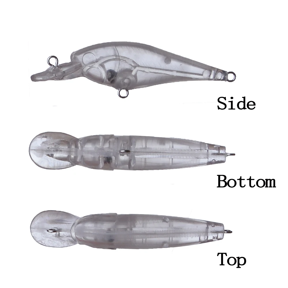 Chan'sHuang 20 piezas cebo en blanco sin pintar 65mm 3,5g sonajero flotante Mini Minnow DIY señuelo de pesca Artificial hecho a mano - imagen 2