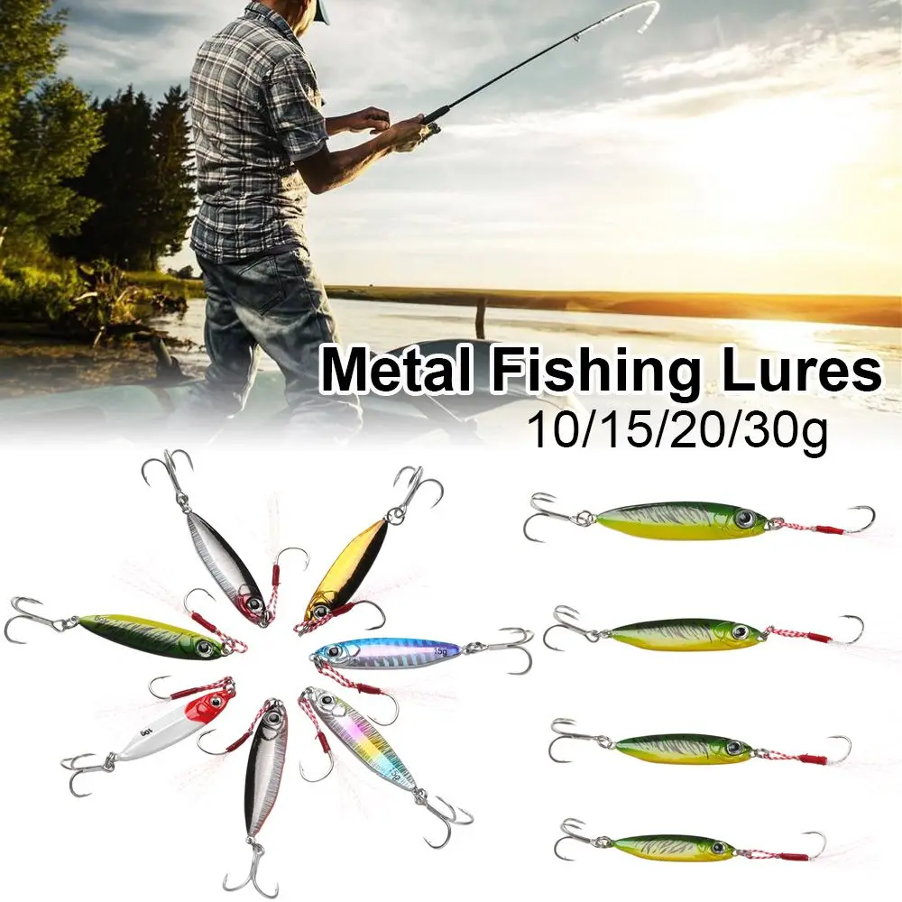 Señuelo duro de Metal para pesca, cebo de pluma, accesorios Crankbait, Jigging, Minnow, hundimiento, 10/15/20/30g - imagen 2