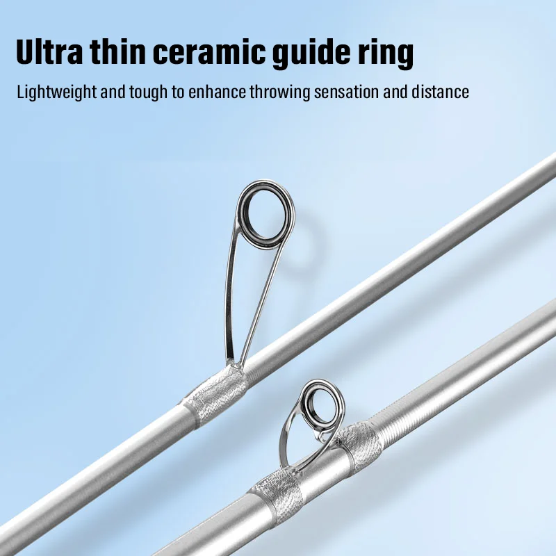 Caña de pescar corta portátil DEUKIO, caña de pescar telescópica ligera, caña de pescar con señuelo de fibra de carbono, caña de fundición giratoria - imagen 4