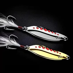 Señuelo de placa brillante de leech de punto rojo, cebo artificial de agua dulce, perca universal, placa de hierro para lubina, gancho único, todo mata