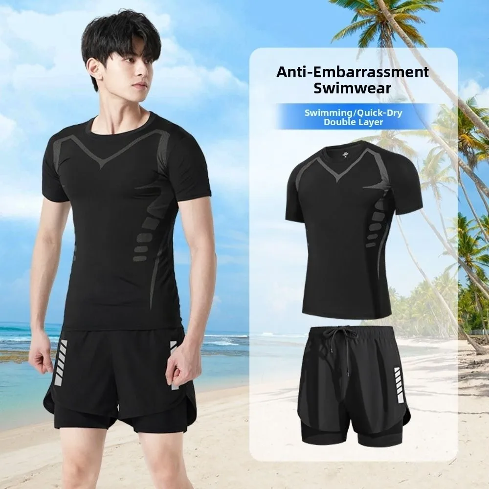 Pantalones de baño, conjunto completo de traje de baño para hombre, nuevo diseño, conjunto de pantalones de natación antidecómodos, pantalones de baño, traje de baño cómodo para adultos, aguas termales