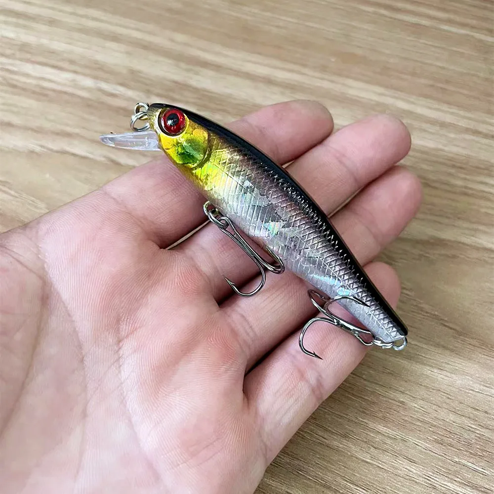 Señuelo de pesca flotante para pececillos, anzuelo duro de plástico Artificial de 8,5 cm y 9,2g, 1 piezas, Crankbait - imagen 2