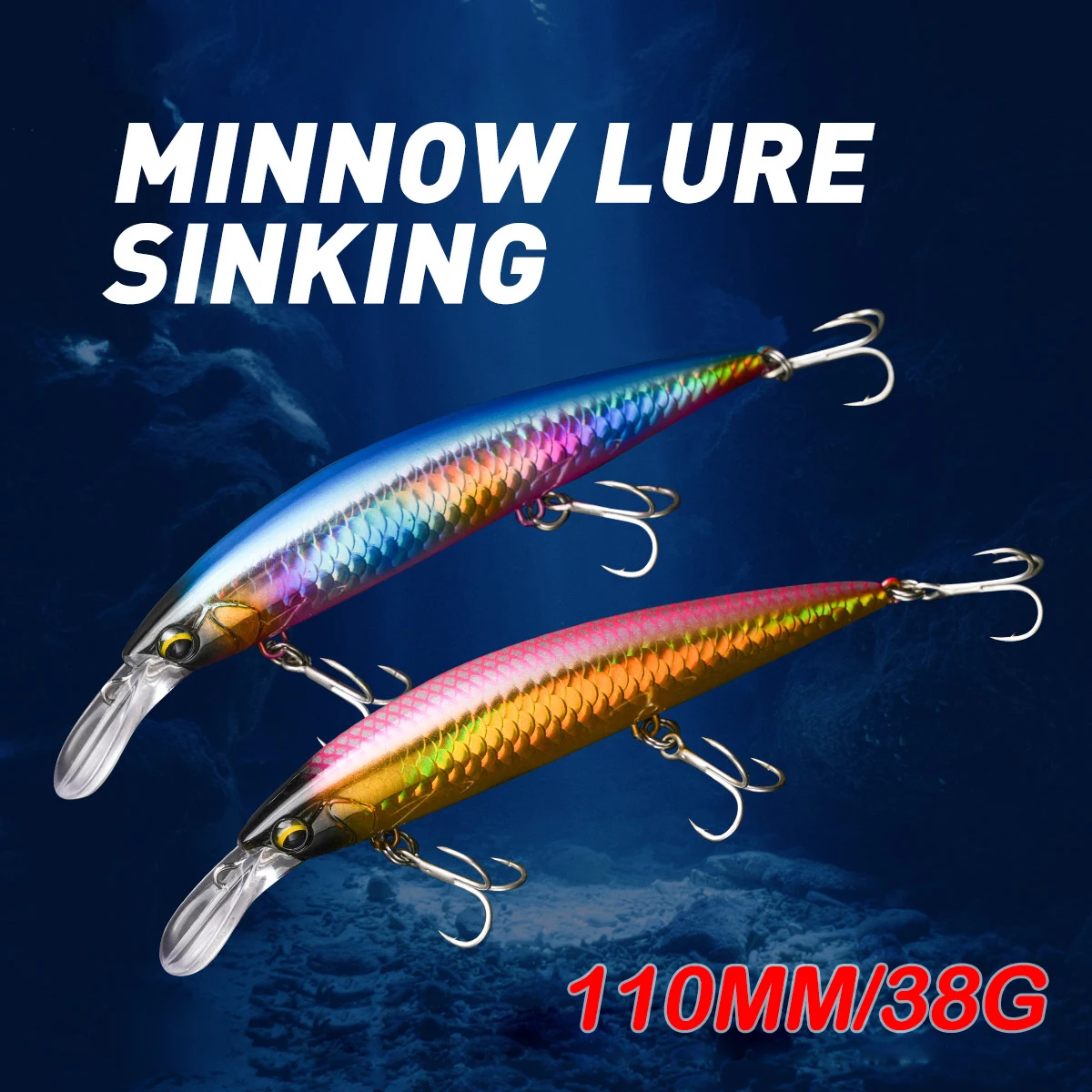 Señuelo Minnow Hundido para Agua Salada — Wobbler Plástico - imagen 2