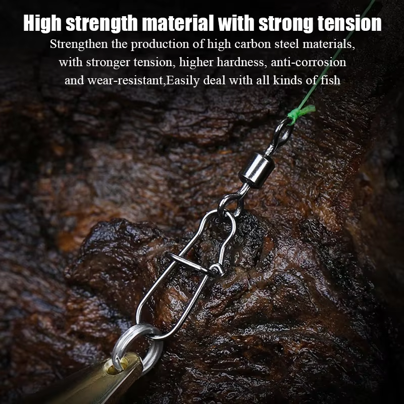 3/0 # 2/0 # 1/0 # 1 # -14 # Conector de pesca de acero inoxidable, rodamiento de Pin, pasadores giratorios, accesorios de aparejos de pesca con caja - imagen 3