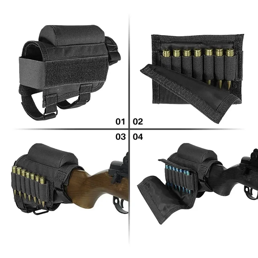 Soporte para balas de escopeta para caza al aire libre, bolsa para munición de pistola y Rifle de 98K, bolsa táctica para reposa mejillas, paquete de culata - imagen 2