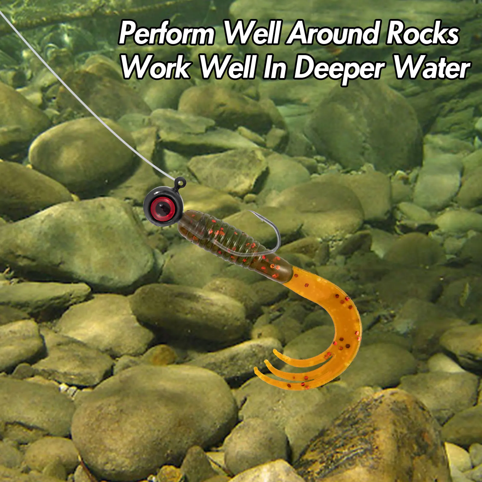 Anzuelo de plantilla de 30 piezas, 0,85g, 1,7g, 3,4g, señuelo suave, cebo vivo de gusano, trucha de agua dulce y salada - imagen 5