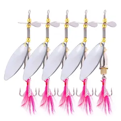 1 ud./5 uds. 8,5 cm 7g cebos giratorios para pesca de lubina plantilla de metal señuelo cebo de pesca Spinner cuchara señuelos aparejos de pesca Zander Muskie pesca