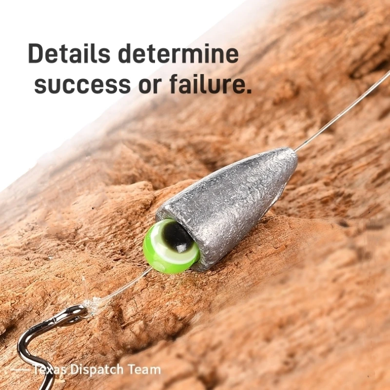 Conjunto de plataforma Texas de pescador Lazy Man: 5 anzuelos de gusano con pesas de plomo y purpurina metálica, preatados para una fácil experiencia de pesca - imagen 4