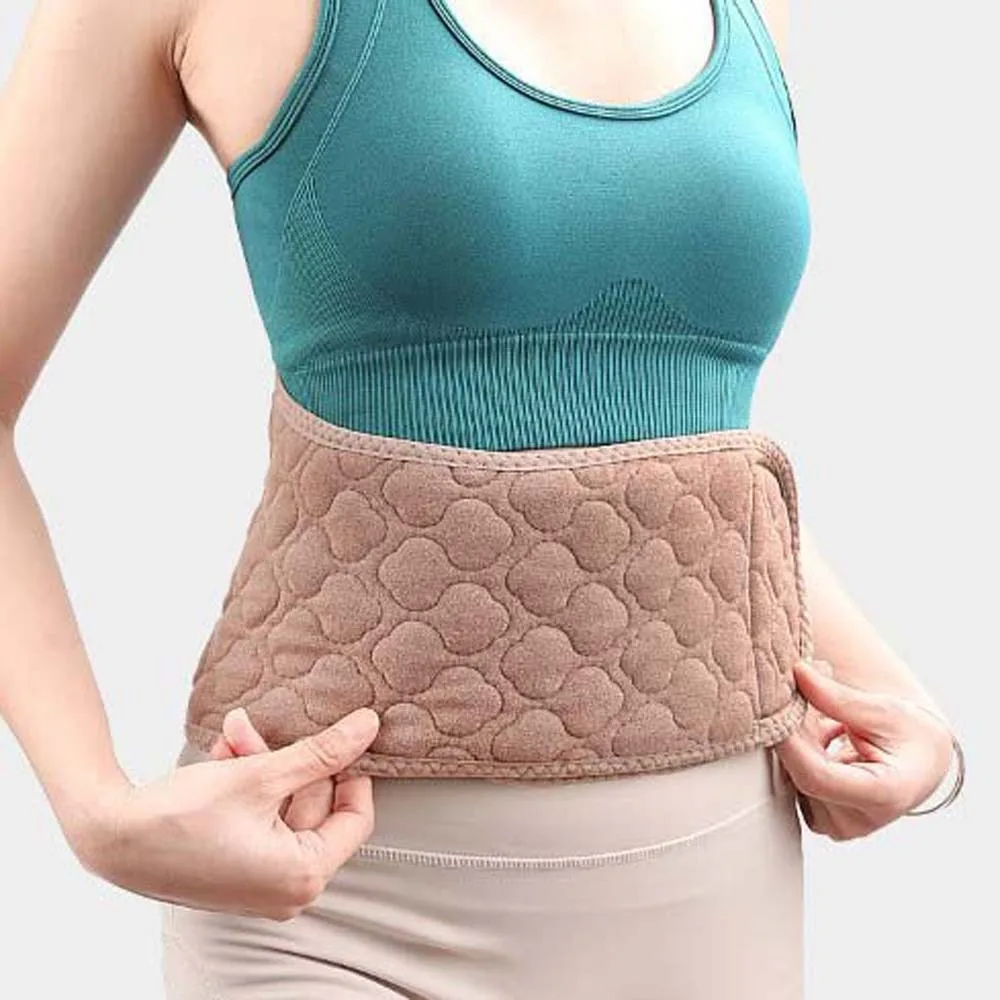 Cinturón de soporte de cintura cálido de Cachemira de imitación, soporte Lumbar de piel de felpa, soporte Lumbar de felpa, Color Camel, cinturones de piel de invierno gris - imagen 2