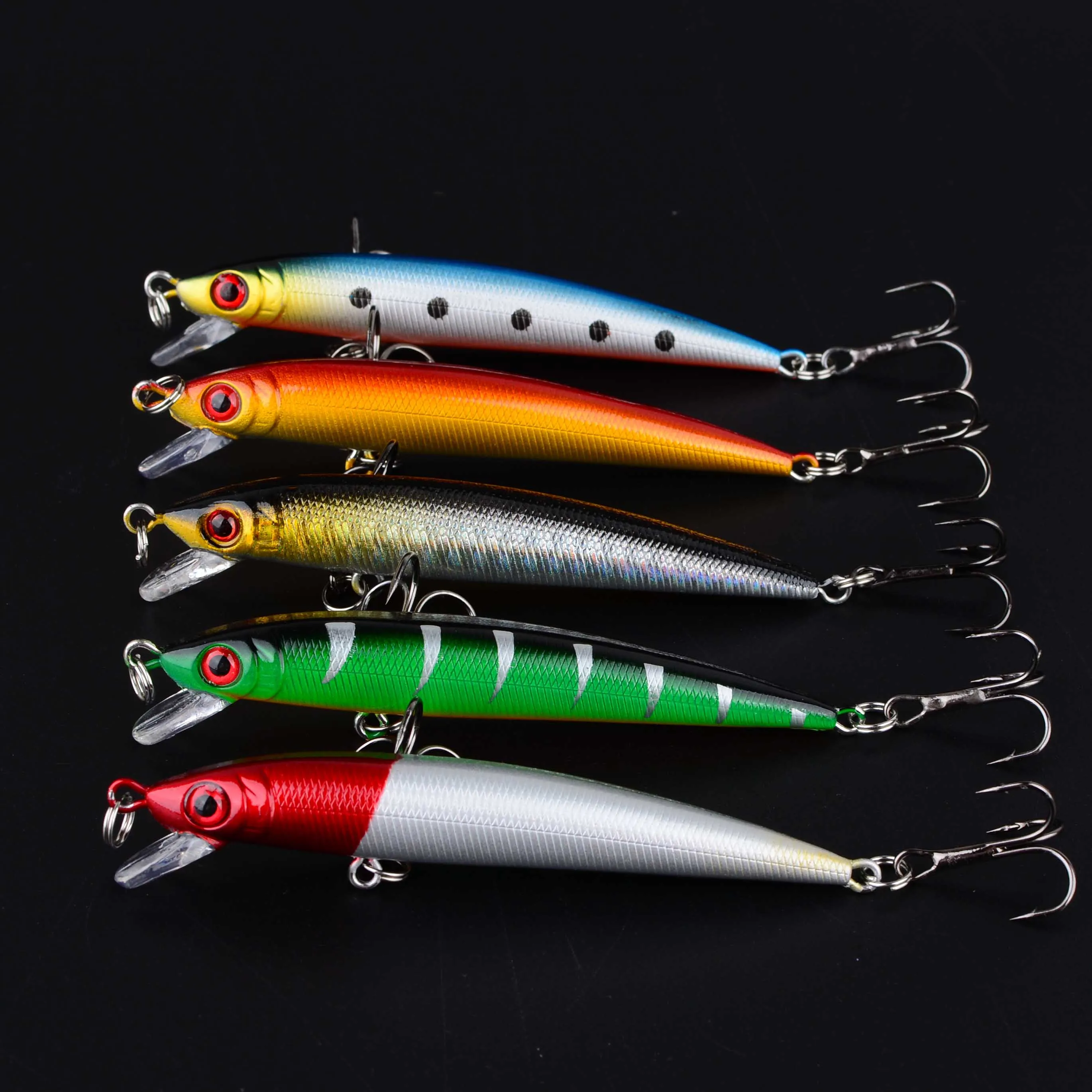 5 uds señuelo de pesca Wobbler cebo duro Longcast Minnow Pike Bass aparejos de agua dulce de agua salada ﻿ - imagen 4