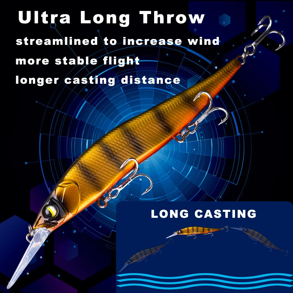 CCLTBA-SEÑUELOS DE PESCA DE pececillos de buceo medio, cebos artificiales duros, Wobble para lubina, trucha, señuelo Jerkbait, aparejos de pesca, 13,5 cm, 14,7g - imagen 3