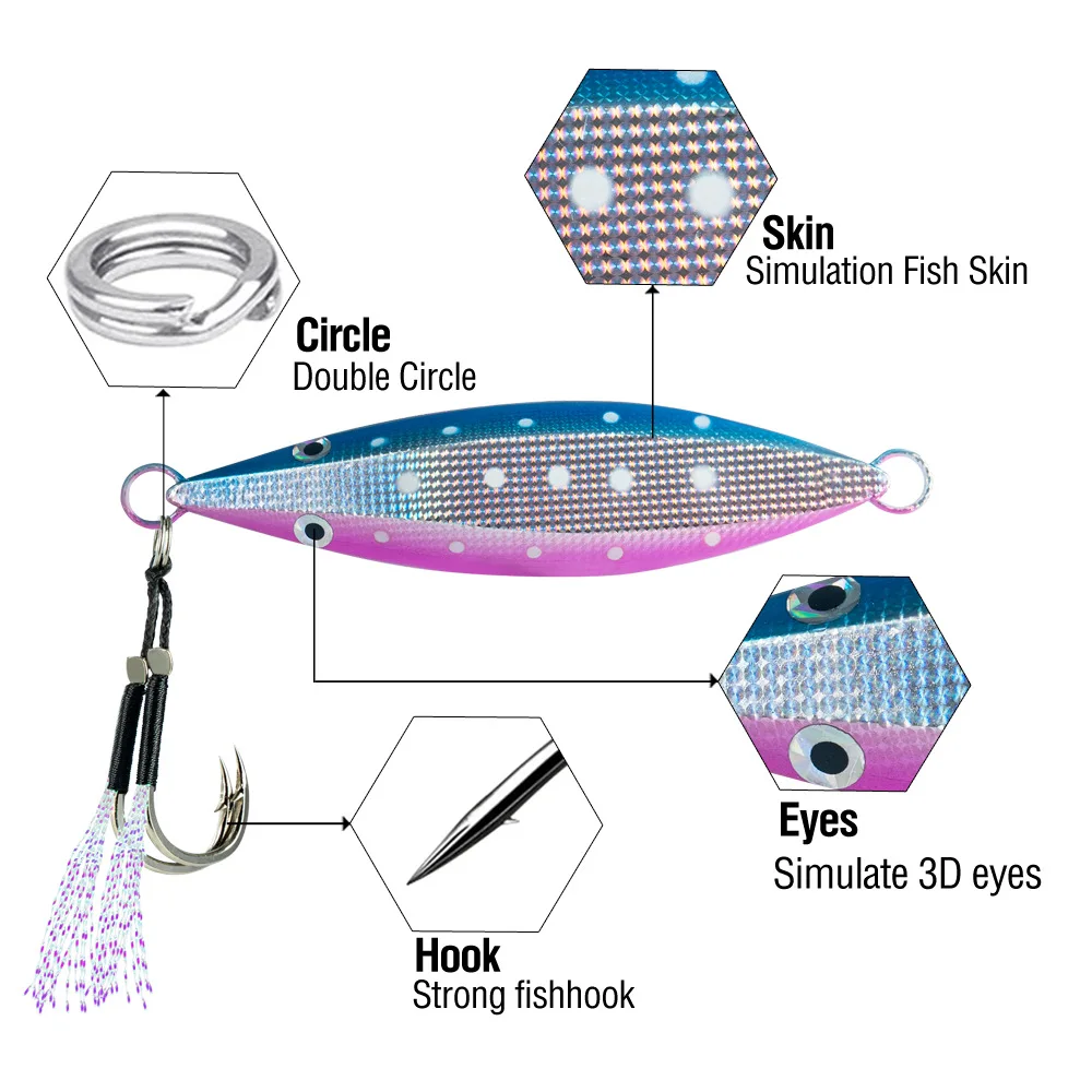 Cuchara de pesca luminosa 3D con estampado láser para lubina - imagen 2