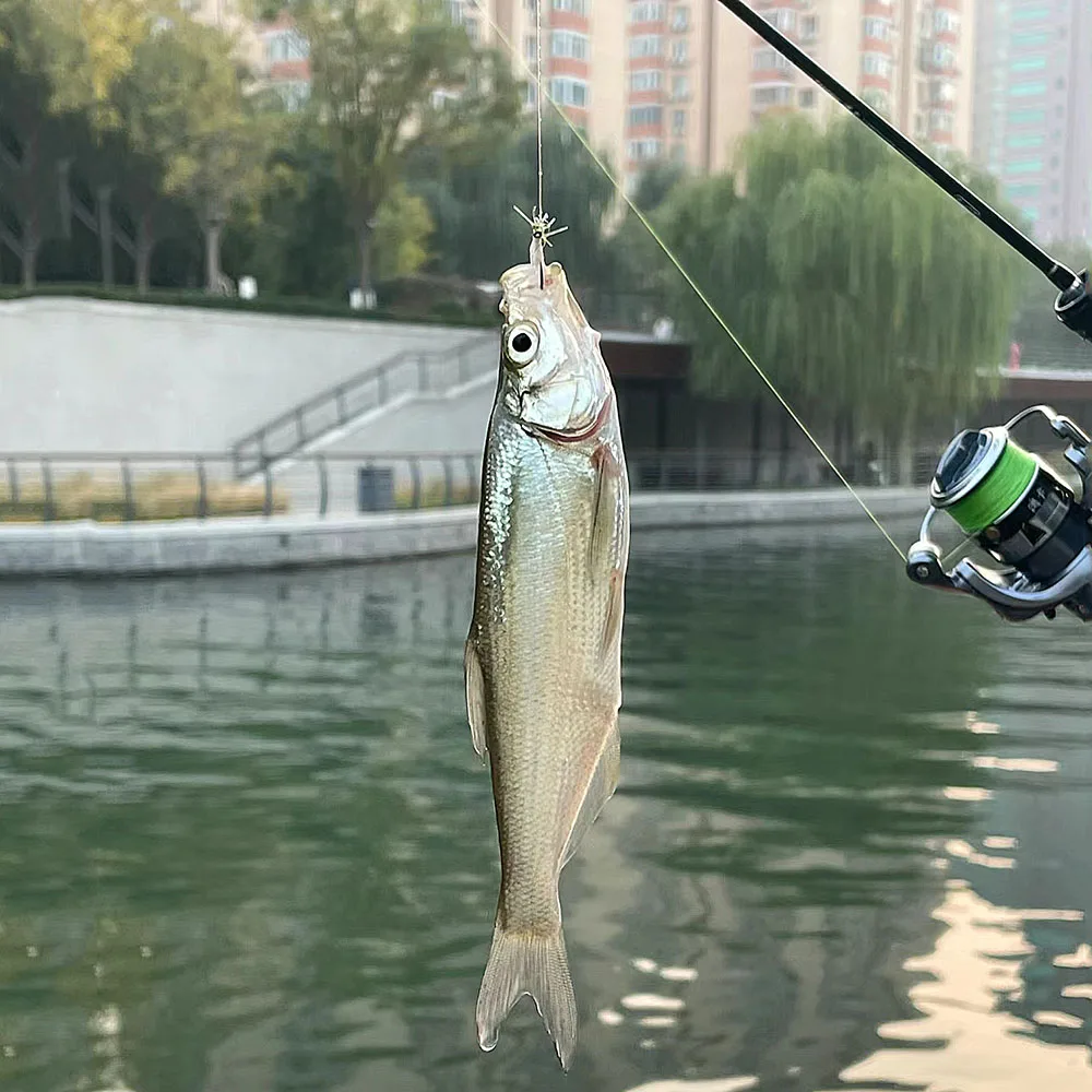 Señuelo reflectante de seda de hielo, anzuelo de pesca con mosca, 8 piezas, para trucha, salmón y lubina - imagen 5
