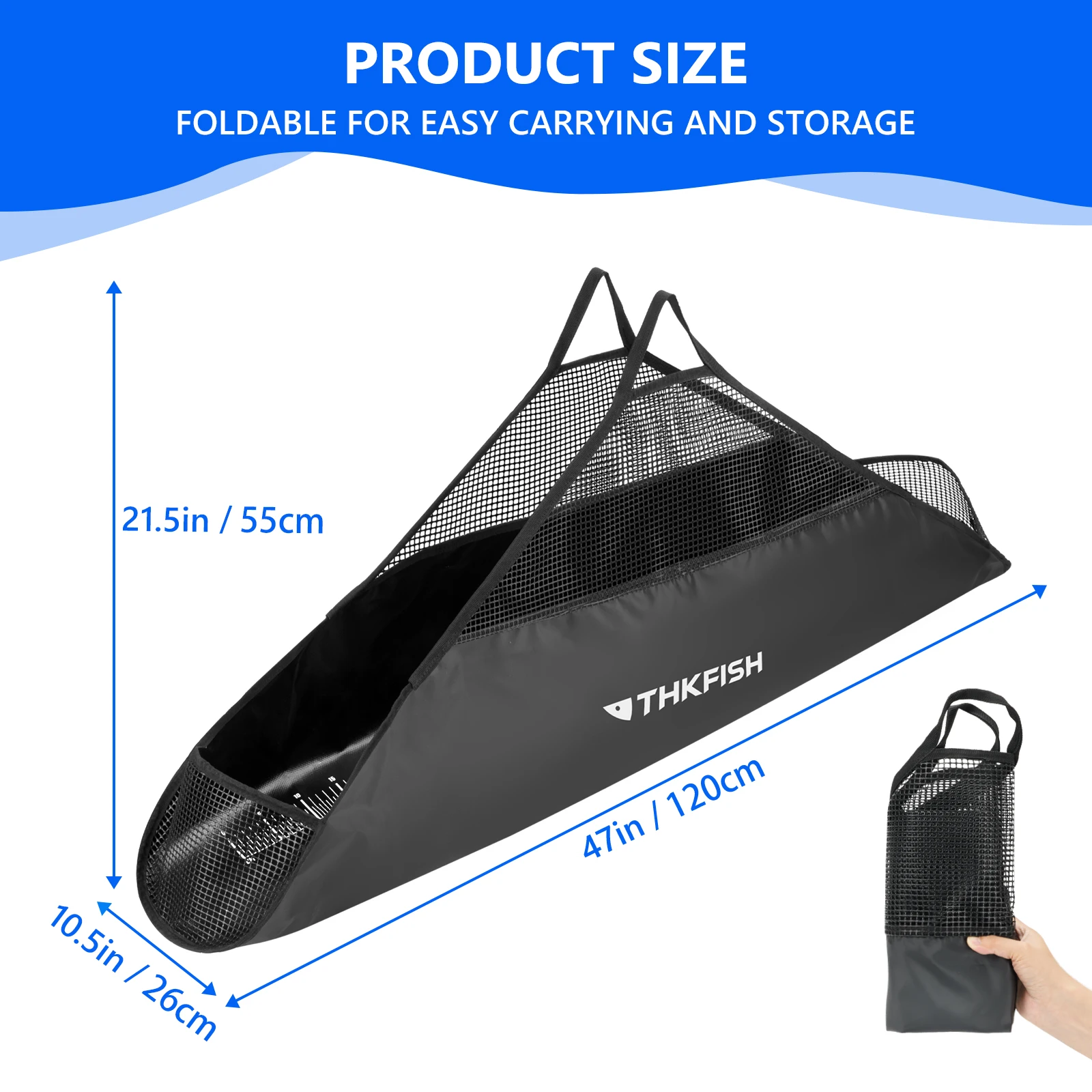 THKFISH Fish Weigh Sling Bag Fishing Unhooking Weigh Sling Bag Digital Scale Protections Mat Weigh Fishing Sling Landing Mat - imagen 2