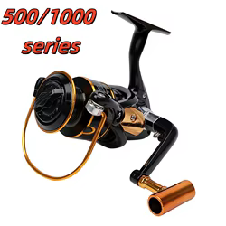 Carrete de pesca serie 500-7000, rueda de gota de agua, accesorios de pesca 5,2: 1, mango de cebo para lubina y carpa, Material de fibra de vidrio
