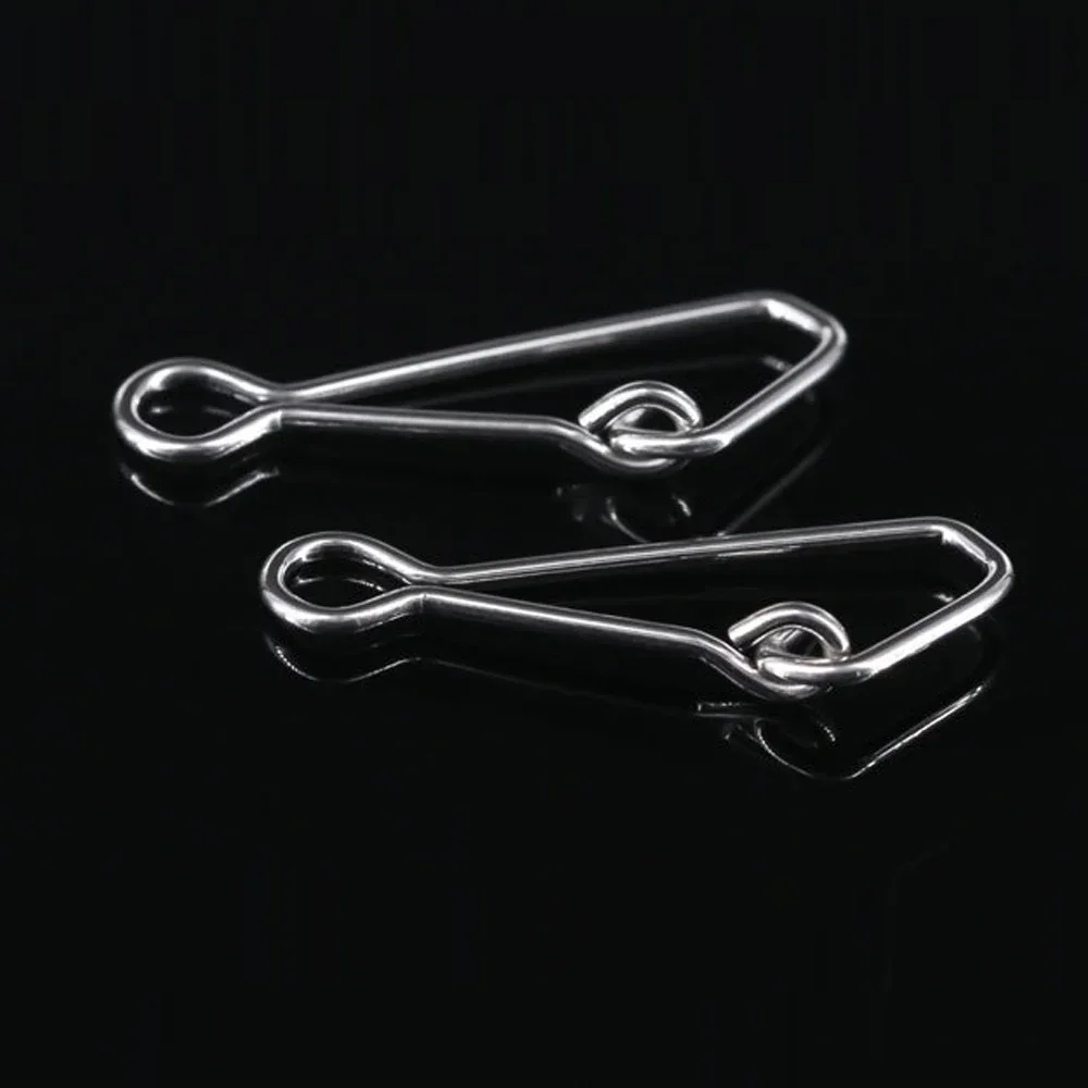 DNDYUJU 100-200 Uds conector de pesca anillos giratorios Pin de enclavamiento línea de anzuelo señuelo giratorio aparejos de pesca - imagen 5