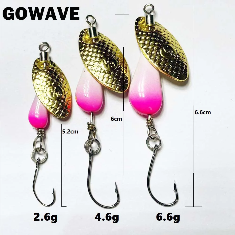 Cebos giratorios hechos a mano para pesca, cebos de tungsteno, dorado, plateado, pequeño señuelo de cobre para salmón, Lucio, Trou, AR-S, 2,6g/4,6g/6,6g, lote de 5 unidades - imagen 4