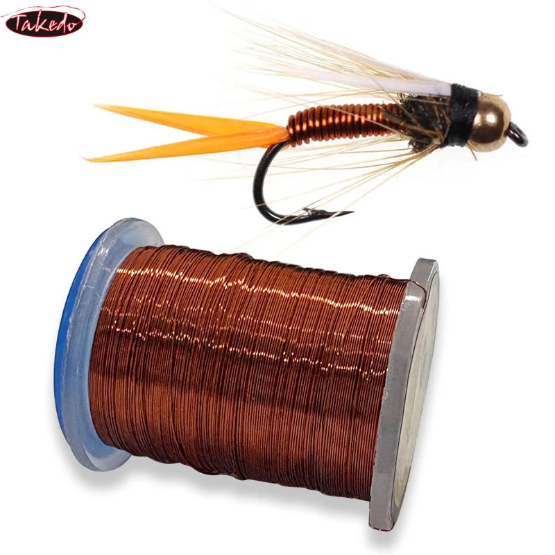 TAKEDO 0,2 MM 23,5 M Pro cebo de pesca con mosca Material de atado alambre de cobre moscas señuelo atado hilos línea de pesca con mosca - imagen 2