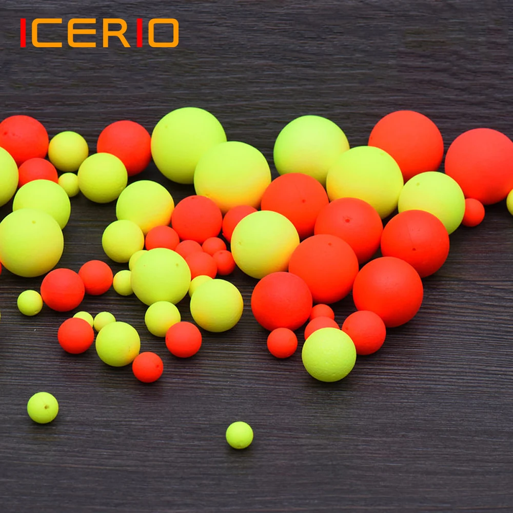 ICERIO-bolas flotantes de 100 piezas, Material de aparejo inferior para carpa, cebo emergente, señuelo de pesca de agua dulce y salada