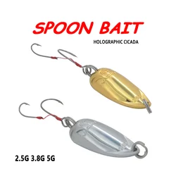 Señuelo duro de Pesca, 1 cuchara de piezas, 2,5g, 3,8g, 5g, para Río, río, agua dulce, perca, Lucio, trucha, aparejos de Pesca