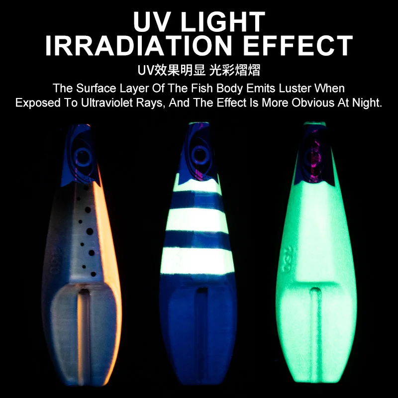 OBSESSION J136 Rock Hopper inchiku Slider, señuelo de plantilla de 80g, 100g, 120g, 150g, señuelo de pesca brillante en agua de mar, cebo biónico de metal con anzuelo - imagen 5