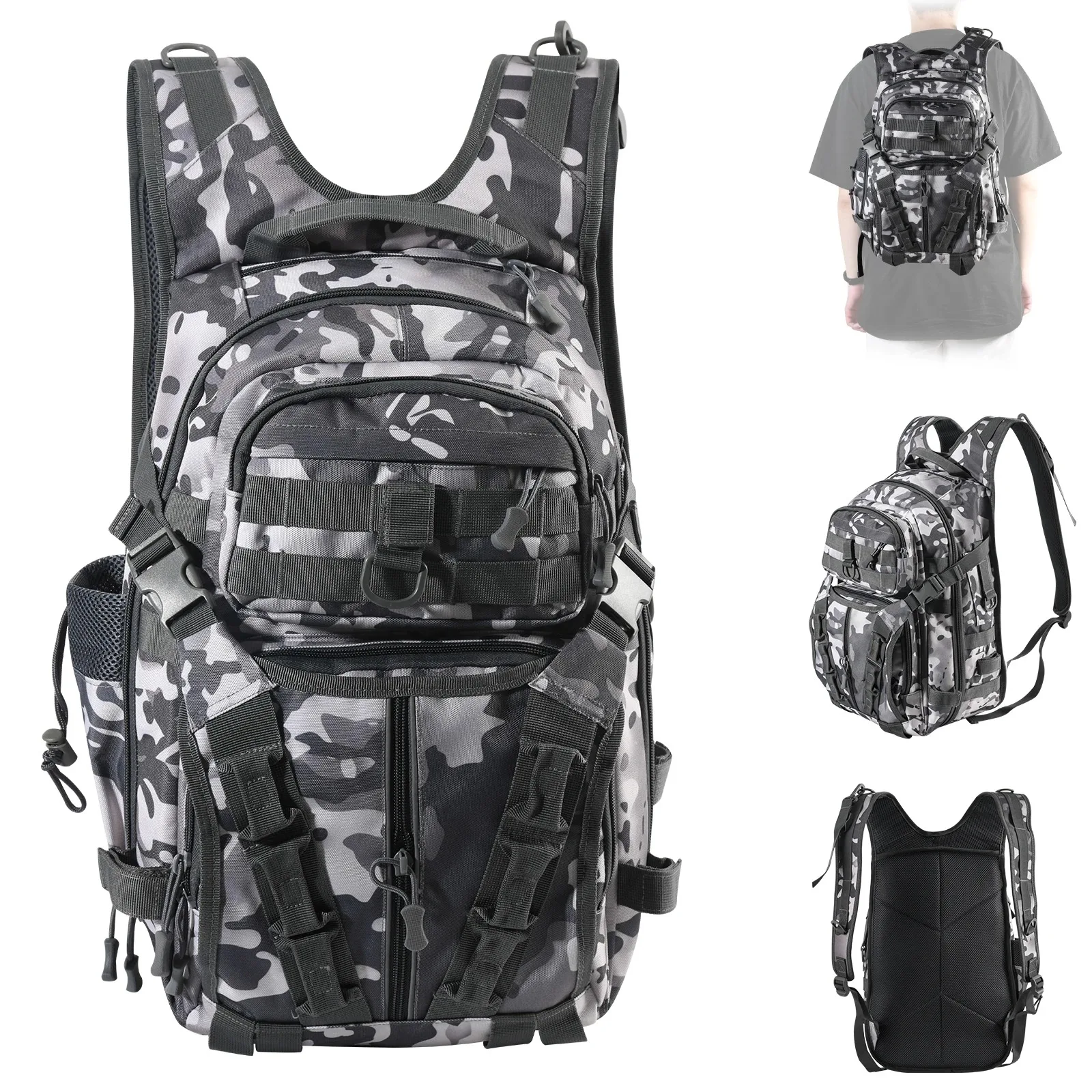 Goture Bolso pesca hombro – Mochila táctica reflectante alta capacidad