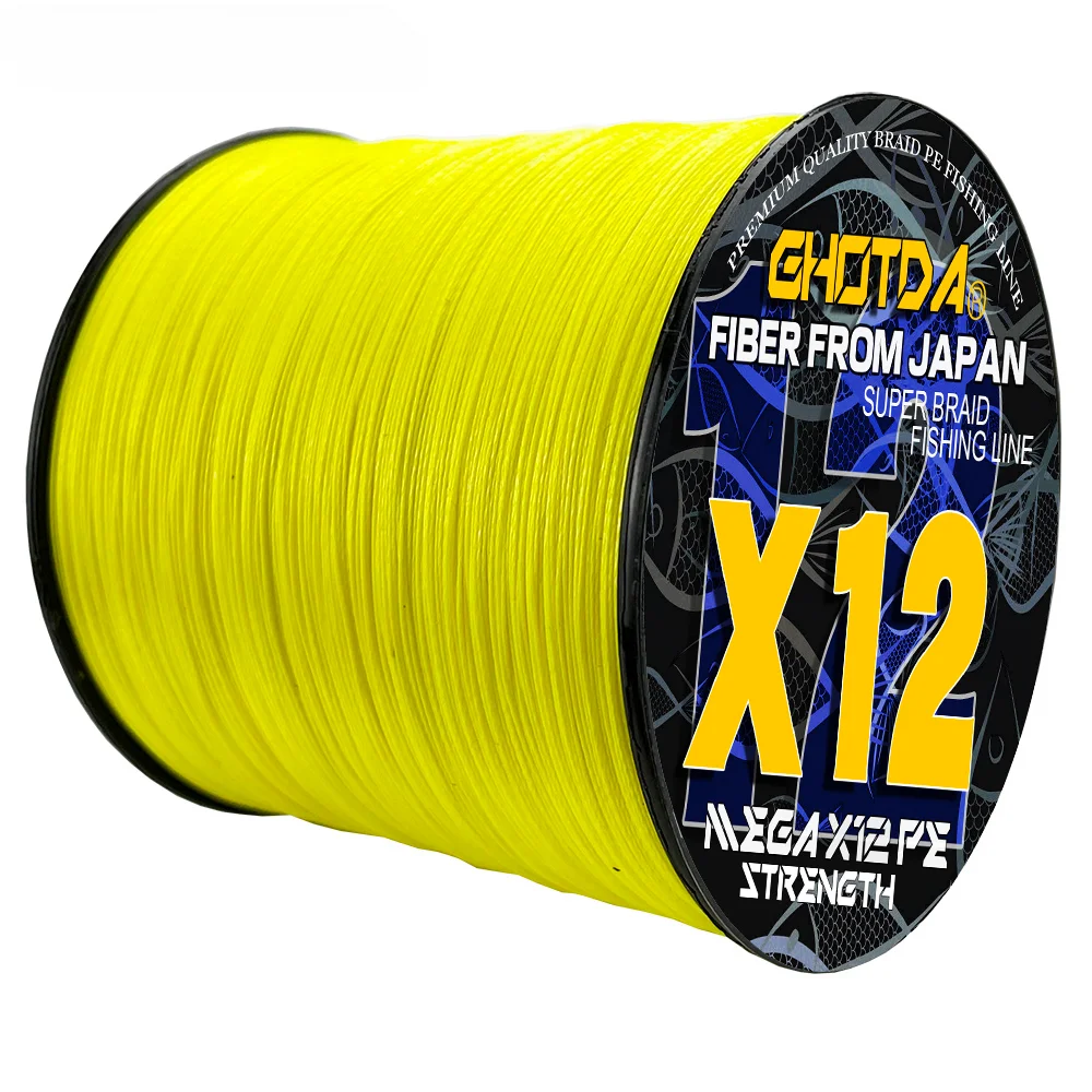 Línea de pesca trenzada multifilamento de 12 hebras 100M 300M X12 Core PE Extreme para herramienta de pesca de carpa 25LBs-120LBs línea de asistencia gris - imagen 4