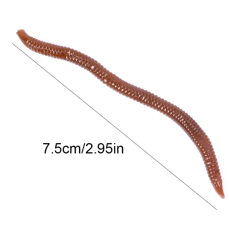 NGB gusano rojo realista 7,5 CM 10 uds/30 Uds pesca señuelo suave lombriz hielo pesca de invierno cebo de pesca Artificial de silicona - imagen 3