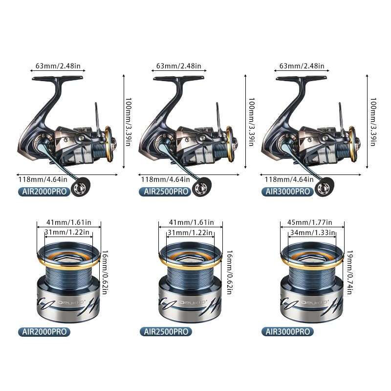 Carrete de pesca ultraligero DEUKIO MAX Drag Power 18lbs carrete de aluminio alarma de pescado carrete giratorio de cuerpo principal de fibra de carbono para agua salada - imagen 3